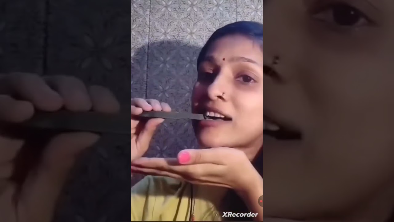 Anjali dhaka eat big bite black slate pencil