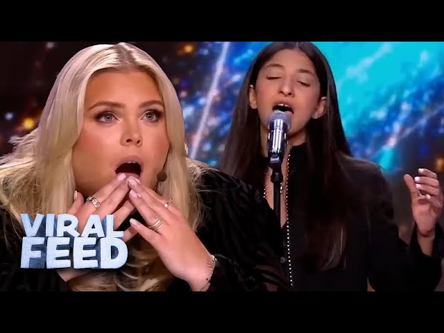 13 Year Old With POWERHOUSE VOCALS - The Judges CANNOT BELIEVE THEIR EYES! | VIRAL FEED class=