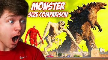 MONSTER SIZE COMPARISON but in FIRST PERSON! (Reaction)