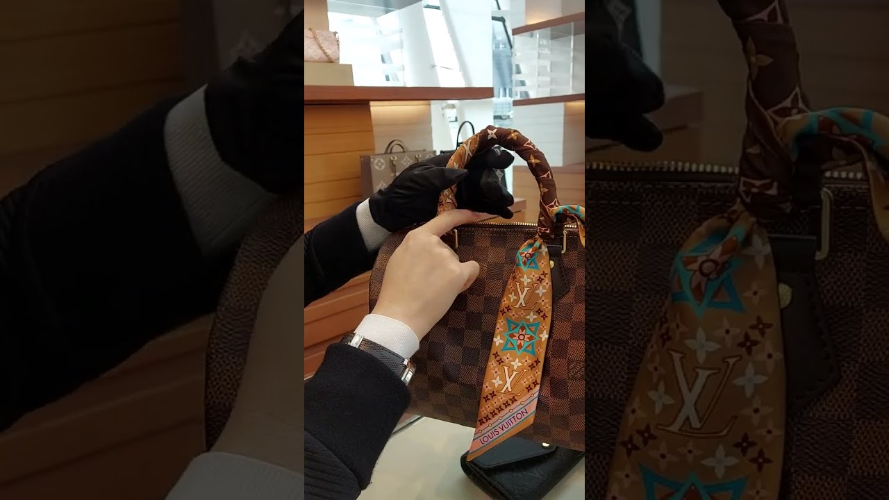 How to wrap a Louis Vuitton bandeau around a handle without tying a knot! A  great way to dress up a bag without breaking the bank!…