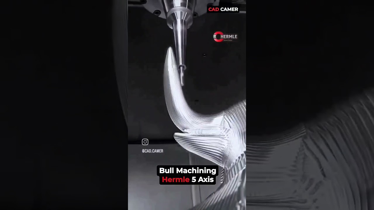Bull 5 Axis Machining in Hermle #shorts #ytshorts #cnc #vmc #cad #cam #machining #bull #tools #5axis