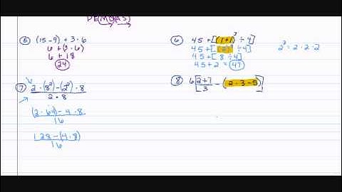 Algebra 1: 1.2 Order of Operations