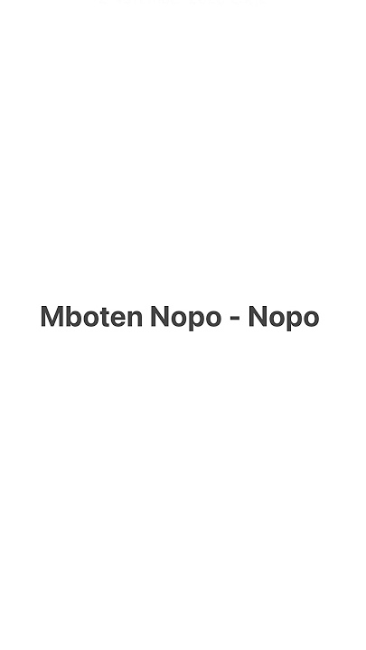 Sound Mboten Nopo-Nopo
