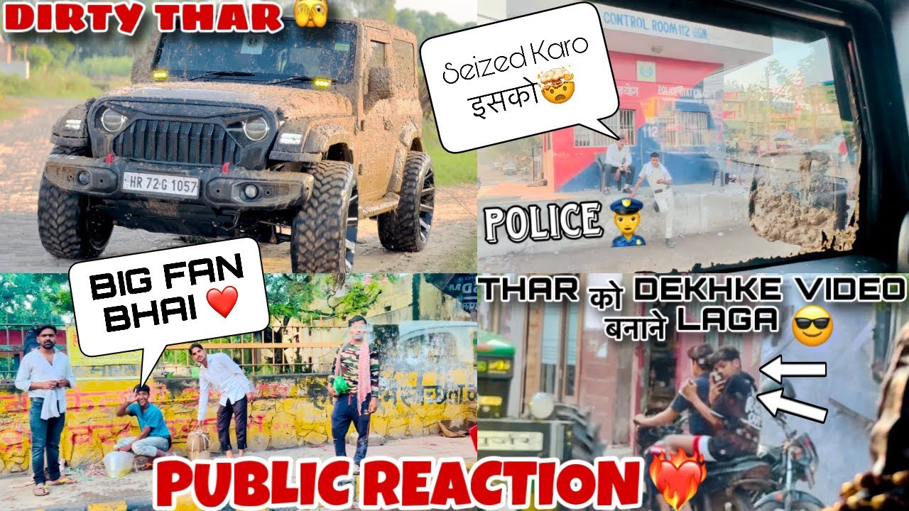 Public Reaction On My Dirty Modified Thar😱| Part-2 On Public Demand❤️‍🔥| फिरसे System Hang Kardiya