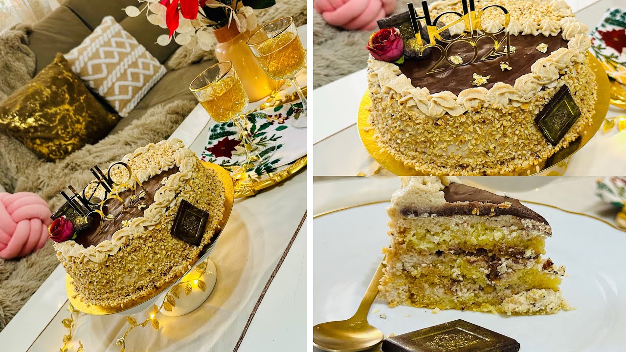 الى جميع مناسباتكم 🎂قاتو الطبقات بالبفريوة 😋gâteau noisette 🍰جنواز ساهلة و كريمة بمقادير بسيطة