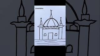 Easy Drawing of Mosque 🕌🕋🕌☝️💫 #masjid #art @saamitiphsy
