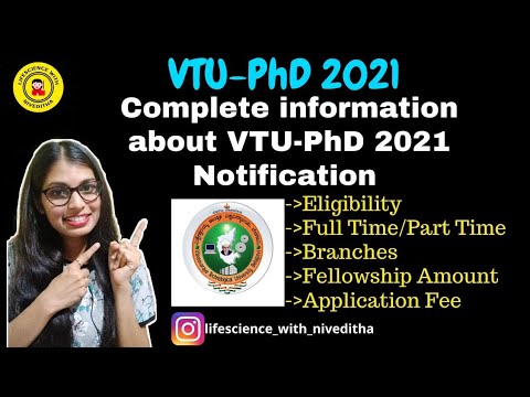 VTU-PhD 2021 Notification