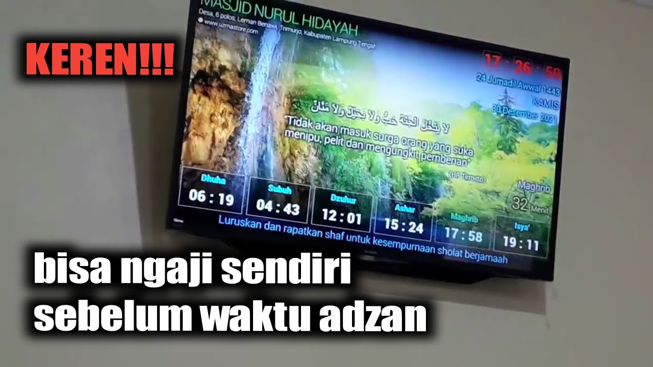 UZMA Jam Digital TV untuk Masjid (Review dan pasang ) YouTube