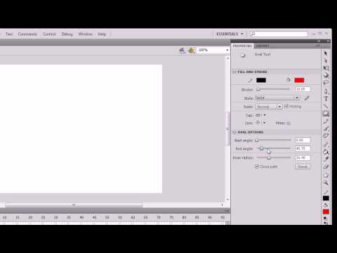 Flash Professional CS4 Basics Tutorial(Oval Tool and Oval Primitive Tool 06)