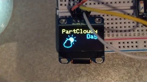 Skycons on 128x64 OLED powered by Particle Photon