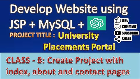 Class - 8: Create a Basic JSP Website with Index, About & Contact Pages | JSP Project Setup (Part 7)
