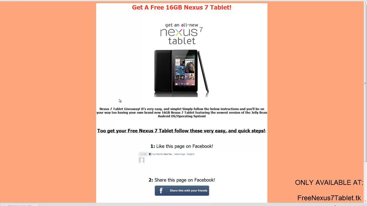 Nexus 7 Tablet Giveaways FREE Nexus 7 Tablet for EVERYONE! UPDATED