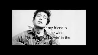 Video thumbnail of "Blowin' In The Wind -Bob Dylan - Lyrics"