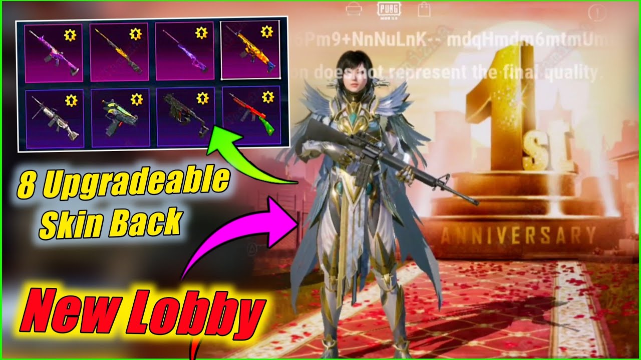 New BGMI Lobby 1st Anniversary | 8 Upgradeable Skins Back in BGMI | Up ...