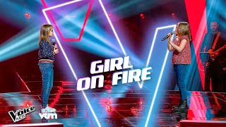 Lena \u0026 Sien - 'Girl On Fire' | Knockouts | The Voice Kids | VTM