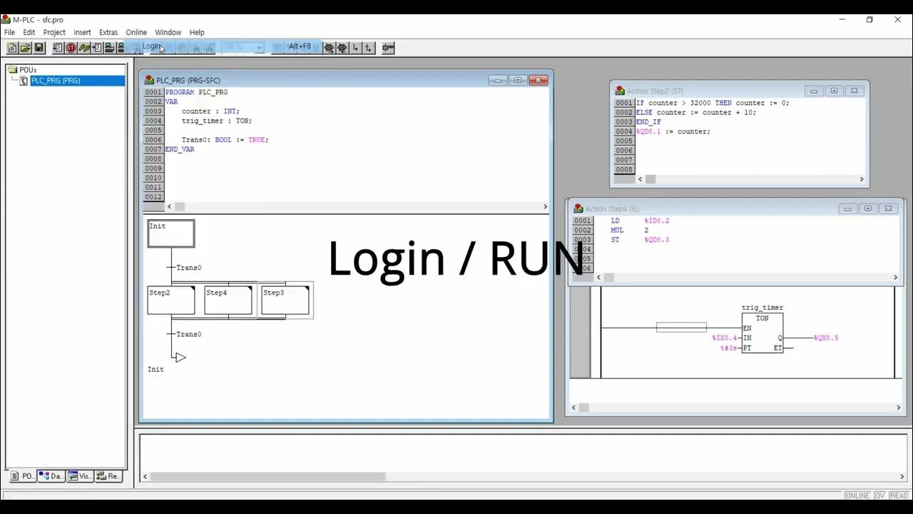 PLC Programming Basic 16 - Sequential Function Chart - YouTube