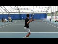 【テニス】ラスト１球のラリーが想像以上に凄かった！今村プロ・熊坂プロのウォーミングアップ！