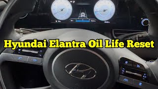 How to reset oil life Hyundai Elantra 2021-2025