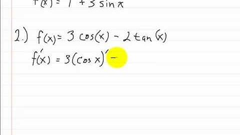 Calculus Derivatives Trig Functions part 1
