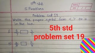 5th std / problem set 19/ maths / maharashtra state board  / fractions