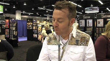 Tim Holtz demos the New Picket Fence Distress Ink Pad at Ranger - CHA 2016