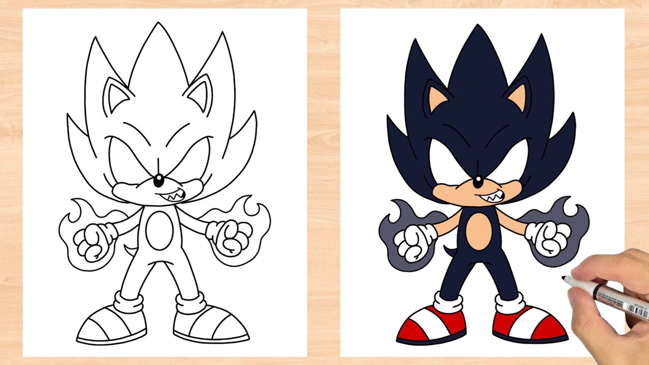 How To Draw Dark Sonic | Step by Step