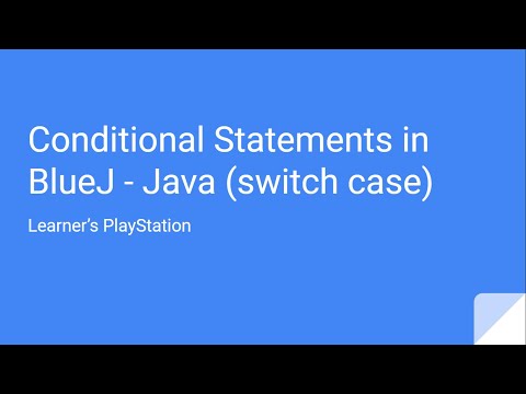 Conditional Statements in BlueJ - Java (switch case)