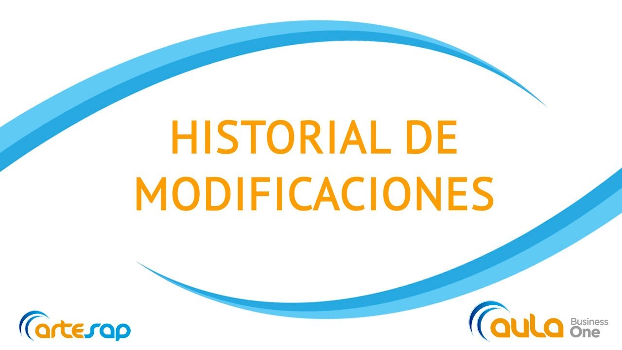 Log o historial de modificaciones en SAP Business One - YouTube