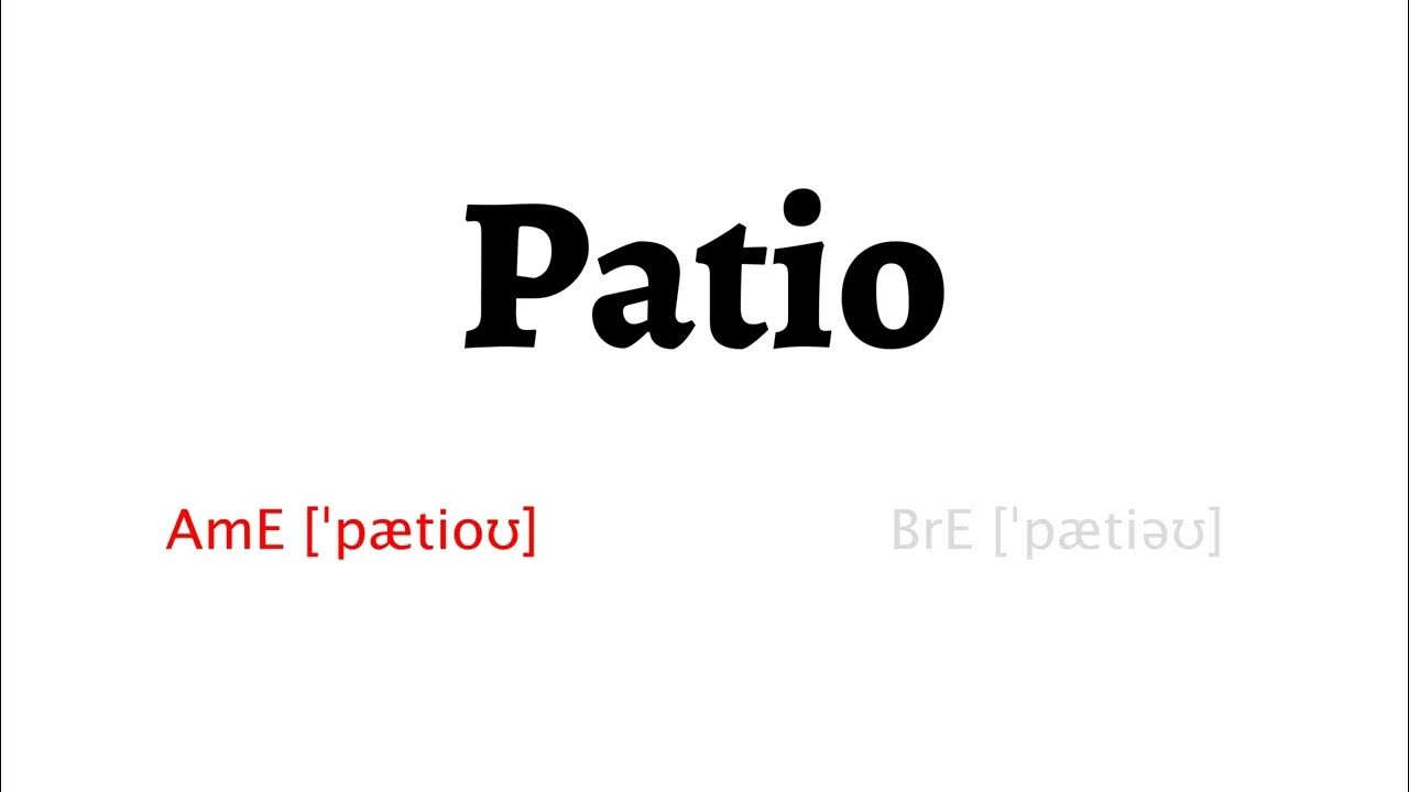 How to Pronounce patio in American English and British English YouTube