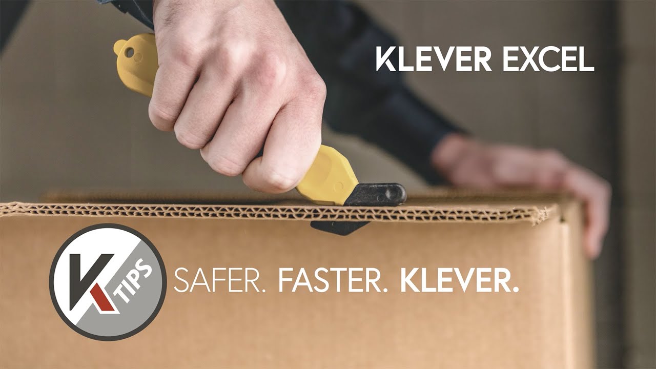 KLEVER, 7 in Overall Lg, Oval Handle, Hook-Style Safety Cutter