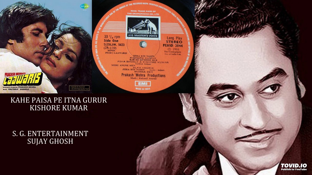 KAHE PAISA PE ITNA GURUR   KISHORE KUMAR   LAAWARIS1981   KALYANJI ANANDJI