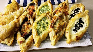 بف باستري / فطائر بأربع حشوات مختلفة/Puff pastry with 4 different fillings