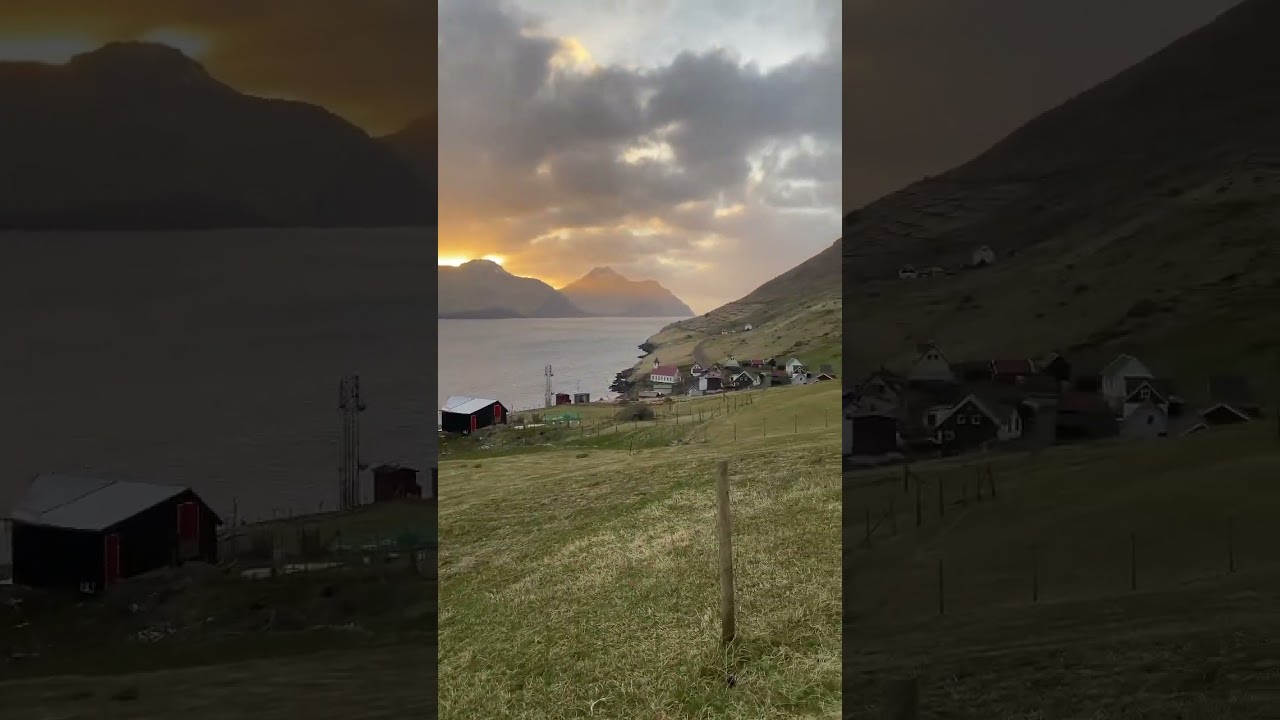 Sun peeking behind the mountains 