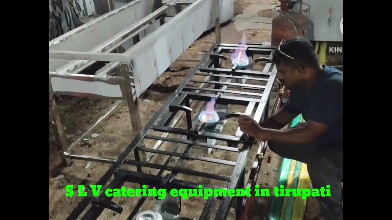 Triple burner iron stove prepared by S L V catering equipment in tirupati call9848870655//9573255597