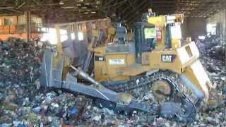 CATERPILLAR D9 Working in the Waste Transfer Station in Hiriya Israel