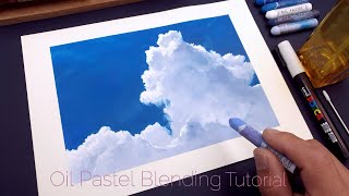 오일파스텔로 구름그리기 cloud drawing with oil pastel