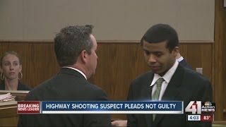 Highway shooting suspect pleads not guilty