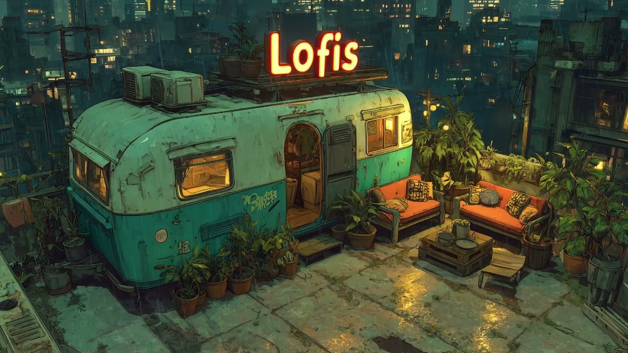 Urban Ether Rain 🌧️ Cyberpunk Lofi Mix | Study & Focus Music Session