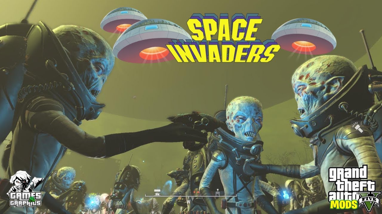 SPACE INVADERS!!! GTA 5 MODS - YouTube