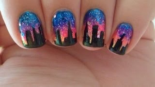 City Skyline Sunset Nails