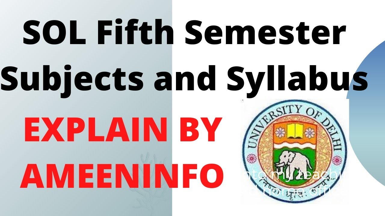 SOL Fifth semester subjects and Syllabus 2021 | Ameeninfo