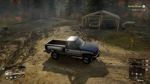 SnowRunner Gameplay - Start of Career Mode: Find the Watchtower.