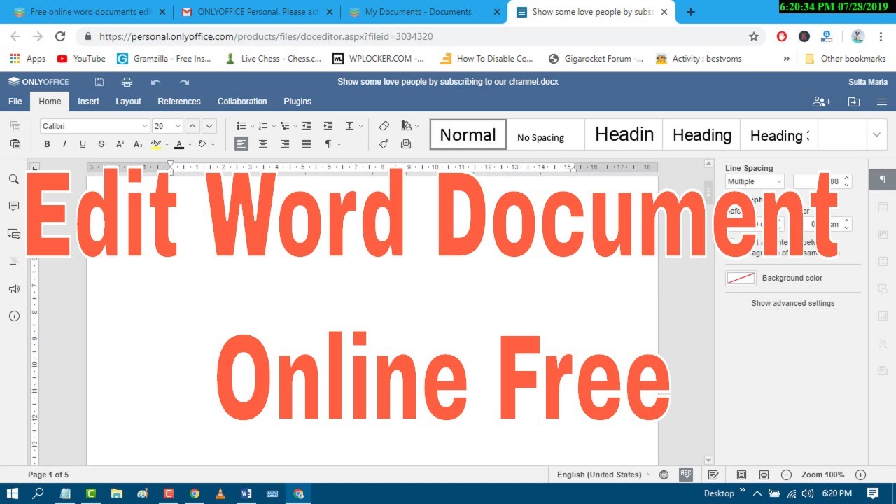 how to edit in word document