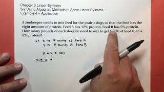 3-2 Using Algebraic Methods to Solve Linear Systems example 4