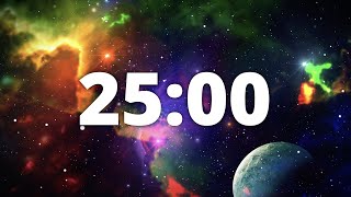 25 Minute Countdown Timer with Alarm and Deep Space Ambient Music | Deep Space Galaxy