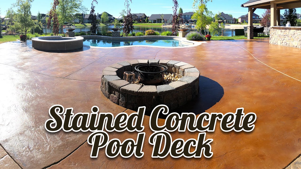 Stained Concrete Pool Deck ⛱ YouTube