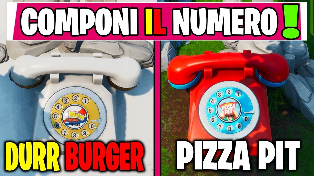 componi il numero di durrr burger sul grande telefono a ovest di lande letali - telefono gigante a est del quartiere fortnite