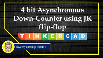 4-bit Asynchronous Down Counter using JK flip flop | Tinkercad