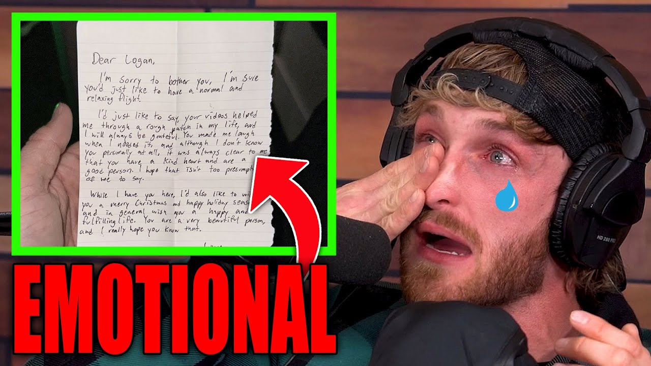 LOGAN PAUL CRIES AFTER READING EMOTIONAL NOTE - YouTube