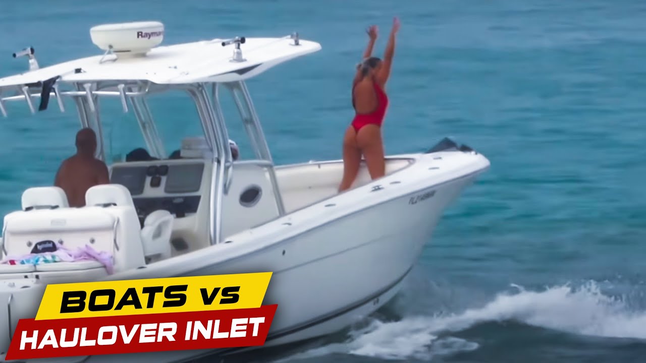 THE HAULOVER COWGIRL! Boats vs Haulover Inlet YouTube